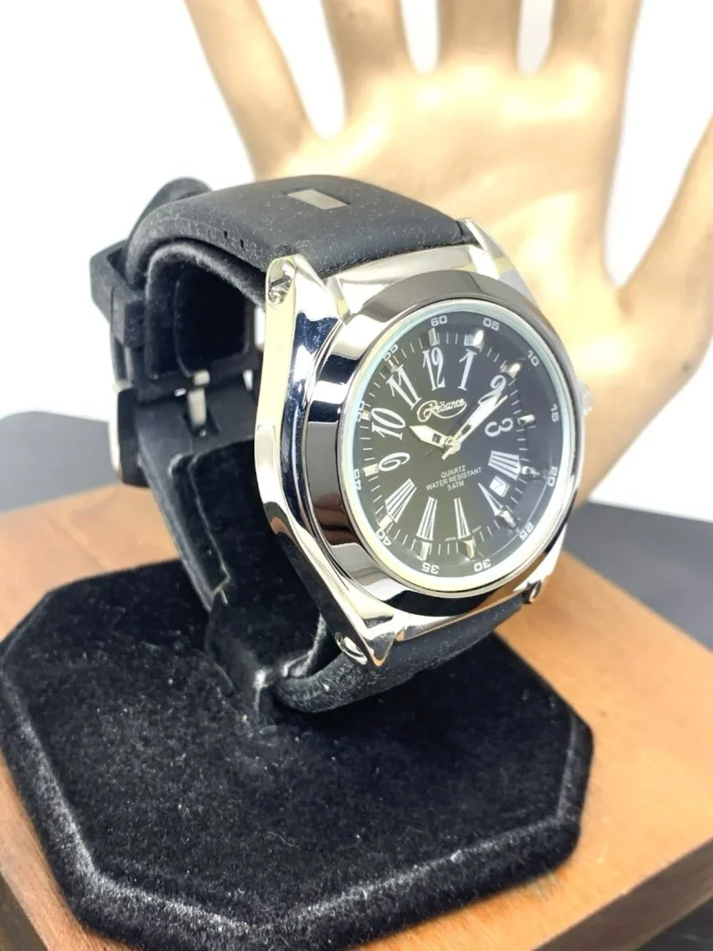 Reliance By Croton Men's Watch RE306051 Quartz Black Dial Rubber Strap 42mm